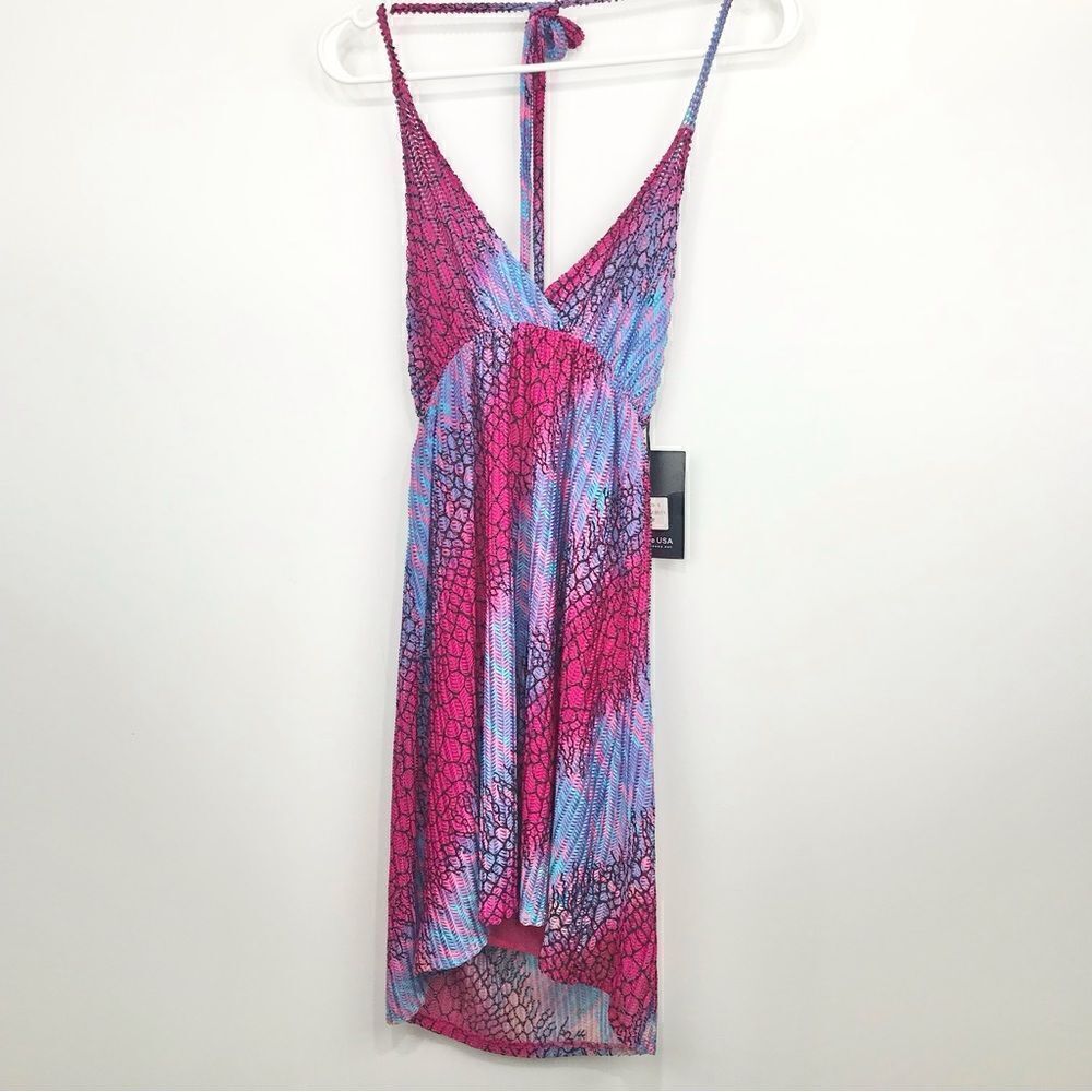 Paradise NEW Fuschia and Teal Halter Beach Cover up